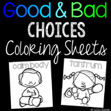 Good and Bad Choices Behavior Coloring Sheets