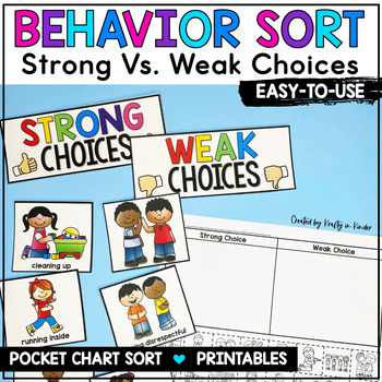 Preview of Good and Bad Choices Behavior Sort and Worksheet for Behavior Expectations