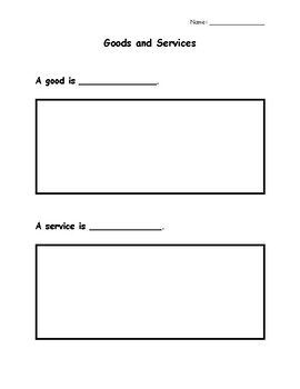 Preview of Goods and Services Worksheet