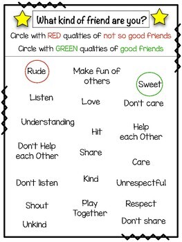 Good friends poster + Worksheets + Friendship rubric by Resources Maker