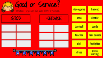 Preview of Good or Service? Economics Sorting Activity - Goods and Services - Google Slides