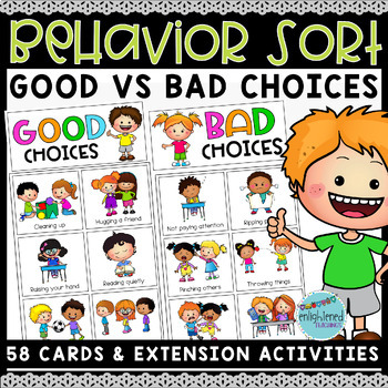Preview of Good vs Bad Behavior Card Sort, Making Good vs Bad Choices 