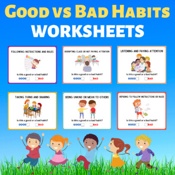 Good vs Bad Habits in School Worksheets. Printable and digital. | TPT