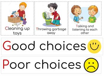 Preview of Good vs. Poor Choices Sorting Chart