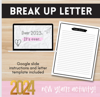 Preview of Goodbye 2023 - 2024 Breakup Letter - New Years Creative Writing Activity