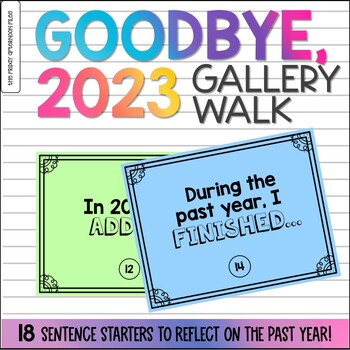 Preview of Goodbye 2023 Gallery Walk | An After Winter Break Reflection Activity