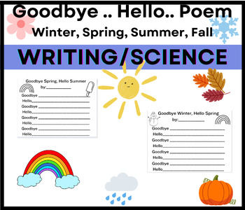 Goodbye, Hello Season Poems | Winter, Spring, Summer, Fall | TPT