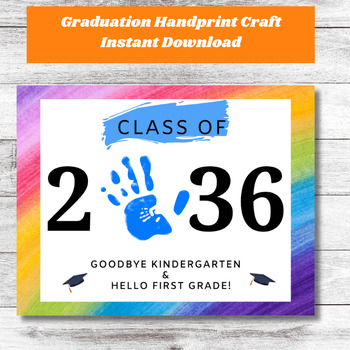 Preview of Graduation Handprint Art| Preschool/Kindergarten Graduation Handprint Keepsake|