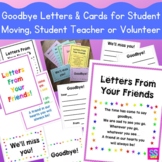Goodbye Letters & Cards for Student Moving, Student Teache