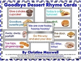 Goodbye Rhymes or Sayings Dessert Cards