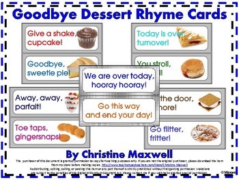 Rhyming Goodbyes Teaching Resources | TPT