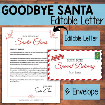 Goodbye Santa Letter | Holiday Letter | Letter from Santa | TPT