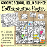 Goodbye School Hello Summer Collaborative Coloring Poster 