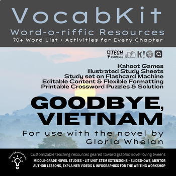 Preview of Goodbye, Vietnam | Gloria Whelan Editable Vocabulary Activities, Kahoots