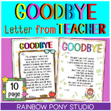 Goodbye letter from teacher