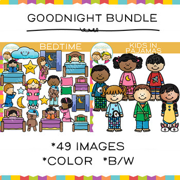 Preview of Goodnight Kids Clip Art Bundle