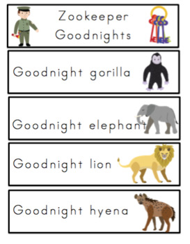 Goodnight Gorilla and Friends Printable by Preschool Printable | TpT