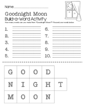 Goodnight Moon Build-a-Word Activity