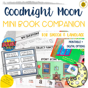 Preview of Goodnight Moon Mini Book Companion for Speech Therapy | DIGITAL + PRINTABLE