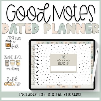 Preview of Goodnotes Digital Teacher Planner l Minimalist Neutral Digital Planner