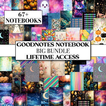 Preview of Goodnotes Notebook BIG BUNDLE of 67 Digital Notebooks - 6-Subject Notebooks