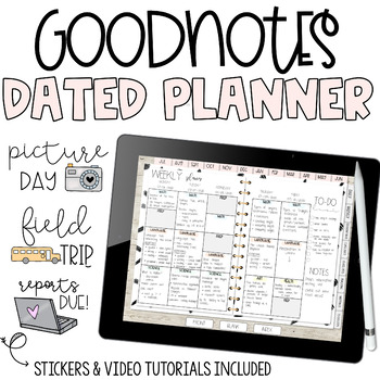 Preview of Goodnotes Teacher Planner | Digital Teacher Planner with Stickers