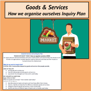 Preview of Goods & Services Inquiry Plan x - Production - Economics - Money - IB PYP