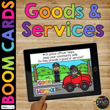 Preview of Goods and Services BOOM CARDS™ Distance Learning for 1st Grade and 2nd Grade