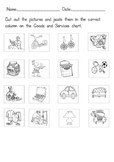 Goods and Services Grade 1 and 2 Cut and Paste Printable