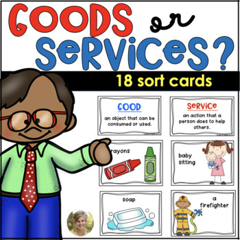 Preview of Goods & Services Sort Cards for Economics Kindergarten & First Grade