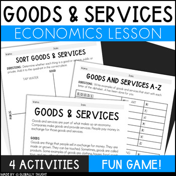 Preview of Goods and Services Worksheets and Activities - Economics Lesson for 2nd & 3rd