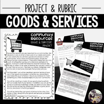 Preview of Goods and Services Project & Rubric | Resources in Our Communities