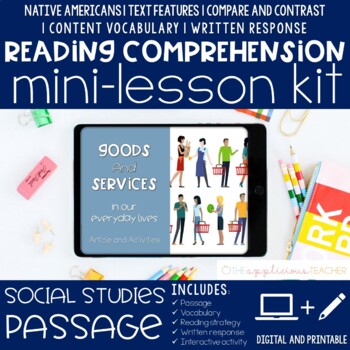 Preview of Goods and Services Activities Reading Comprehension Mini Lesson Digital + Print