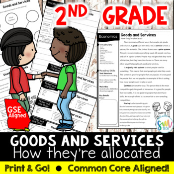 Preview of Goods and Services Reading Packet *2nd GRADE* CCSS Aligned *NO PREP* (SS2E2)