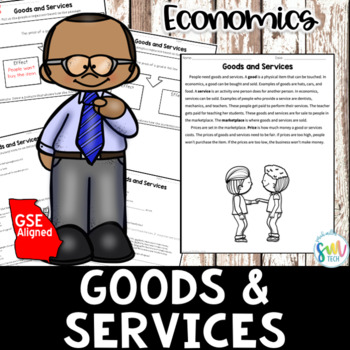 Preview of Goods and Services Reading Packet *3rd GRADE* (SS3E3b) GSE Aligned NO PREP