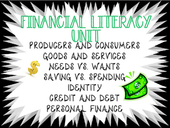 Preview of Financial Literacy Unit