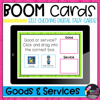 Preview of Goods and Services Sort 2nd Grade BOOM™ cards
