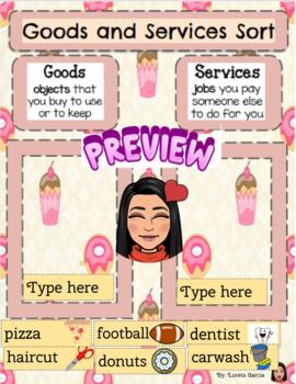 Preview of Goods and Services Sort - drag and drop - digital - virtual learning