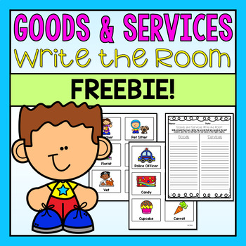 Preview of Goods and Services Write the Room Freebie
