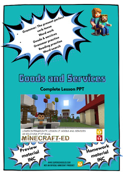 Preview of Goods and services bundle PPT lesson 7-9 years with Homework & Preview