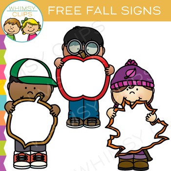 Preview of Free Fall Kids Clip Art