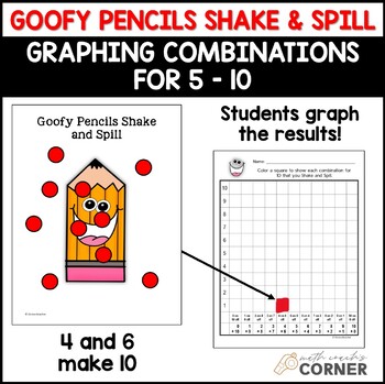 Preview of Goofy Pencil Shake and Spill with Graphing, Combinations for 5-10