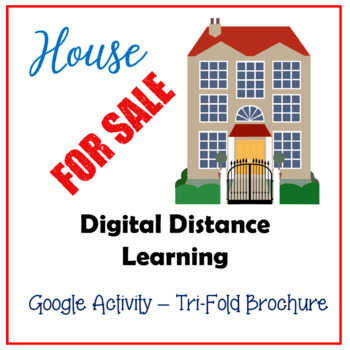 Preview of Google Lessons/Activity House For Sale Tri-Fold Brochure Distance Learning