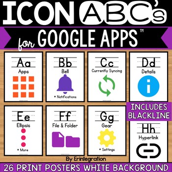 Preview of Google Alphabet Cards with Printed Letters & White Background