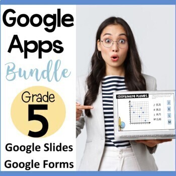 Preview of 5th Grade Math Google Slides and Google Forms Bundle