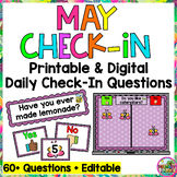 Spring May Daily Check-in Question of the Day - Printable 