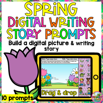 Preview of Spring St. Patrick's Day Easter Digital Writing Prompts- Build a Story Writing