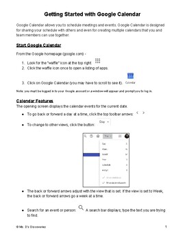 Preview of Google Calendar - Getting Started