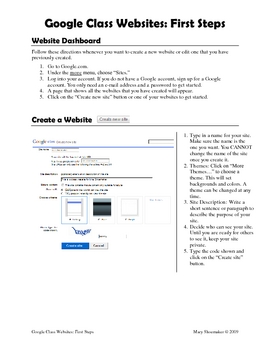 Preview of Google Class Websites: First Steps