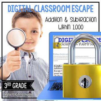 Preview of 3rd Grade Addition and Subtraction Math Digital Escape Room